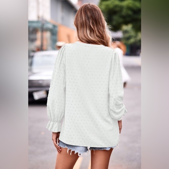 Fashion Forward Swiss Dot V Neck Blouse Pattern - Picture 3 of 4